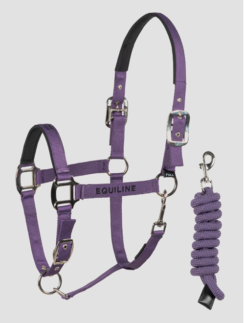 SET CAPEZZA E LUNGHINA VIOLA EQUILINE Capezze Nylon 